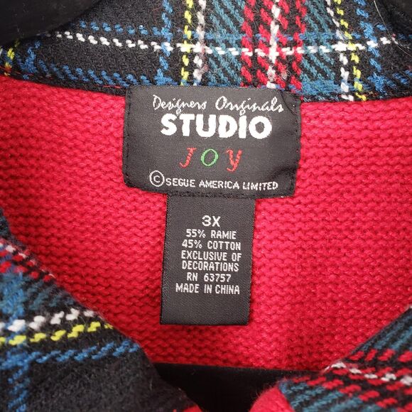Vintage Designers Originals Studio Sweater Vest Women red 3X Snowman Christmas - Picture 2 of 9